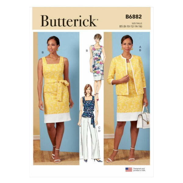 Butterick Schnittmuster - B6882 - Damenkombination, Kleid, Bluse, Hose, Jacke