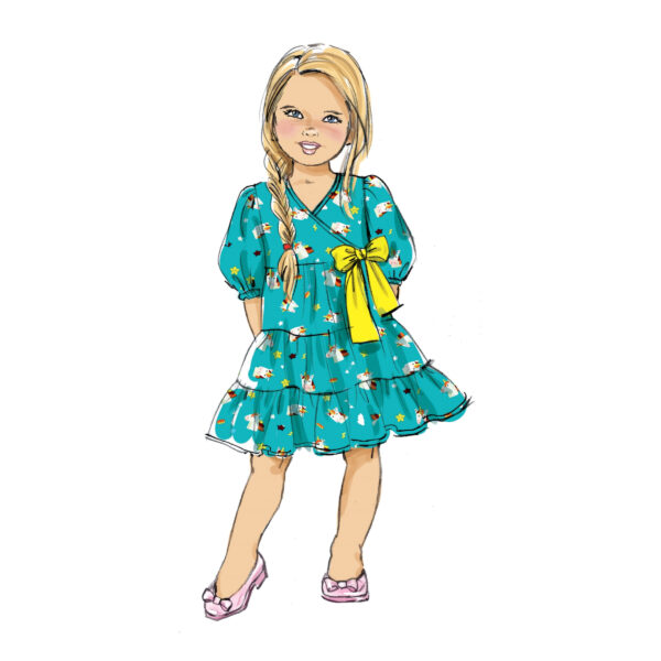 Butterick Schnittmuster - B6887 - Kleinkinder , Wickelkleid – Bild 5