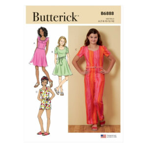 Butterick Schnittmuster - B6888 - Mädchenkleid, Mädchenoverall