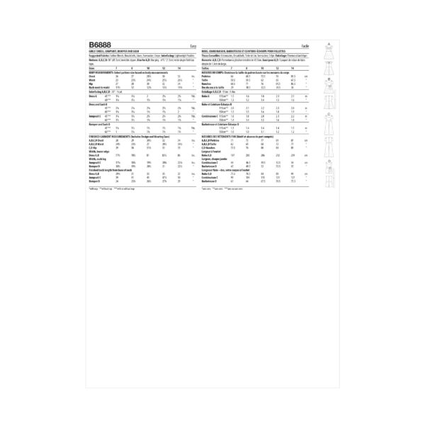 Butterick Schnittmuster - B6888 - Mädchenkleid, Mädchenoverall – Bild 7