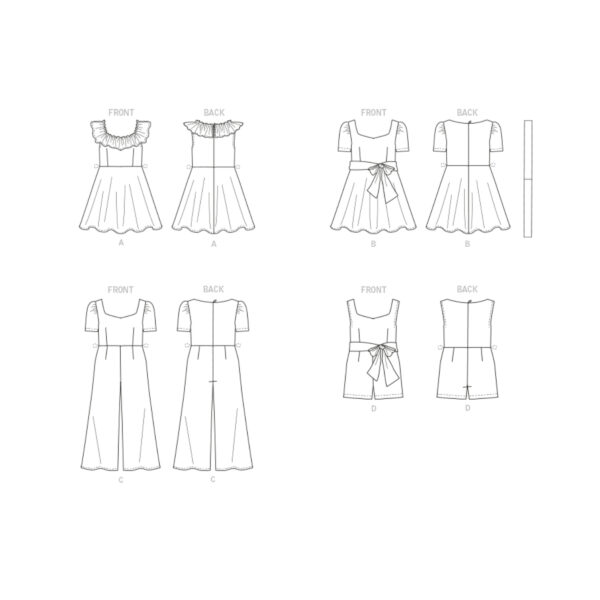 Butterick Schnittmuster - B6888 - Mädchenkleid, Mädchenoverall – Bild 8