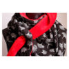 Maxituch - Dreieckstuch - Musselin / Fleece - Schwarz, Weiß, / Rot - Ginkgoblatt – Bild 4
