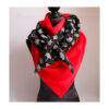 Maxituch - Dreieckstuch - Musselin / Fleece - Schwarz, Weiß, / Rot - Ginkgoblatt – Bild 3