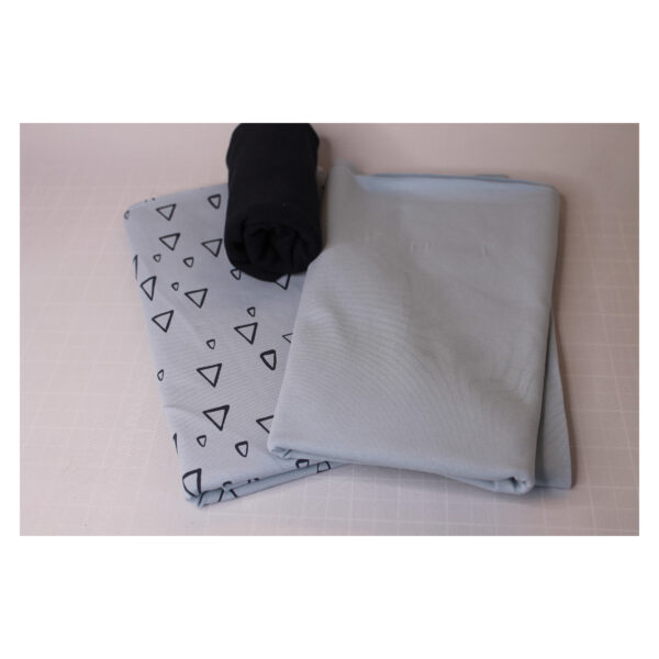 Stoffpaket - Jersey, Kinderbekleidung - blau - 2 Varianten - Dreiecke - SPJ 10 – Bild 4