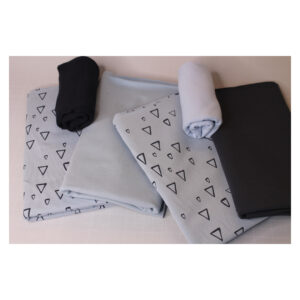 Stoffpaket - Jersey, Kinderbekleidung - blau - 2 Varianten - Dreiecke - SPJ 10