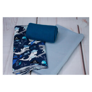 Stoffpaket - Jersey, Kinderbekleidung - Haifisch - maritim - Blau - SPJ 17