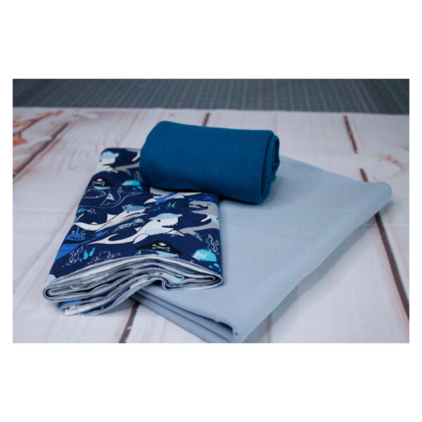 Stoffpaket - Jersey, Kinderbekleidung - Haifisch - maritim - Blau - SPJ 17 – Bild 4