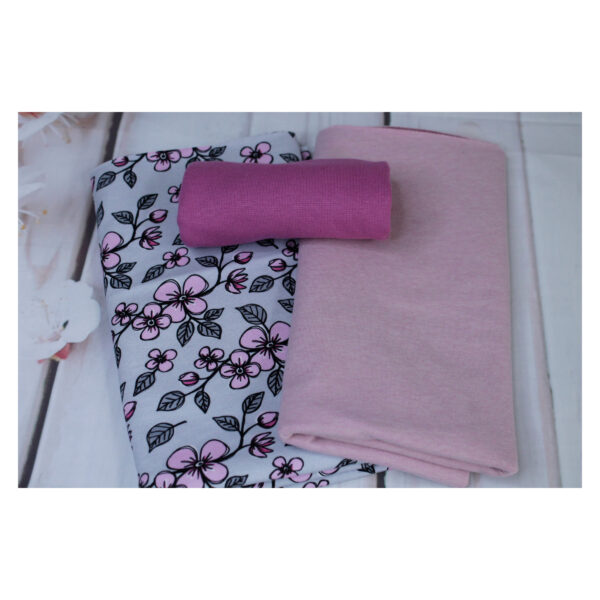Stoffpaket - Jersey, Kinderbekleidung - Blumenranken - Rosa - SPJ 53 – Bild 2