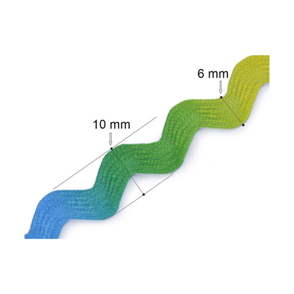 1.25Euro/m - 3m Zackenlitze - 6 mm / 10 mm - Zick Zack Borte Band - multicolor – Bild 2