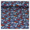 18.80EUR/ 1m - French Terry -  Lucy by jolijou - Blumen - Grau/ Weiß / Orange
