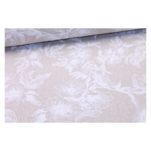 20.60EUR/ 1m - Dekostoff - Baumwollmischung - Leinenstruktur - beige/weiß