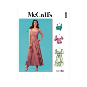 McCalls Schnittmuster M8282 - Kleid mit gesmoktem Oberteil, Bluse