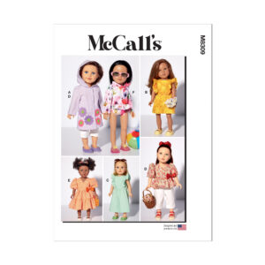 McCalls Schnittmuster M8309 - Puppenkleider, Puppe 46 cm