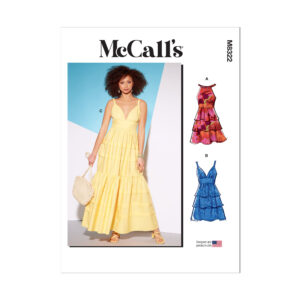 McCalls Schnittmuster M8322 - schlichtes Trägerkleid mit Stufenrock