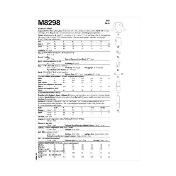 McCalls Schnittmuster M8298 - Shirt, Taschen, Mütze, Rock – Bild 9