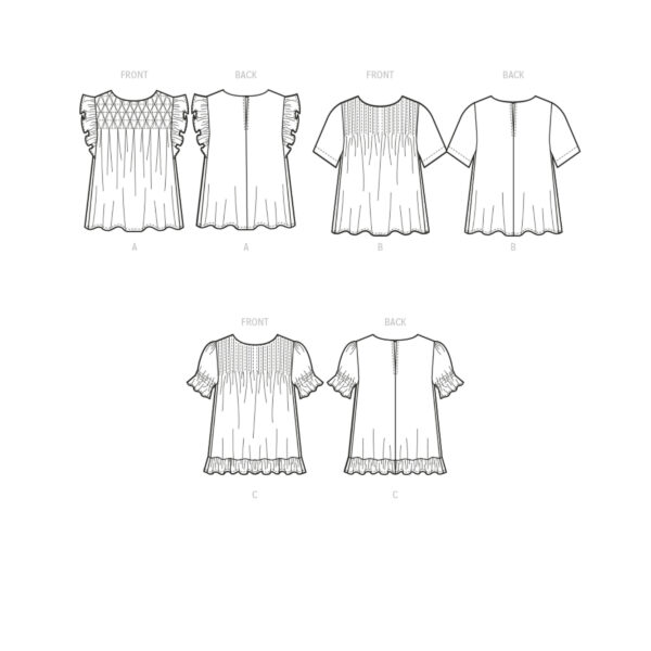 McCalls Schnittmuster M8325 - Bluse mit Biesen oder gesmokt – Bild 8