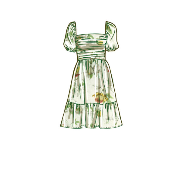 McCalls Schnittmuster M8282 - Kleid mit gesmoktem Oberteil, Bluse – Bild 5