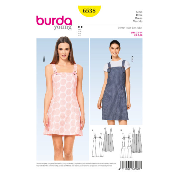 Burda Style Schnittmuster - Kleid - Trägerkleider - Nr.6538