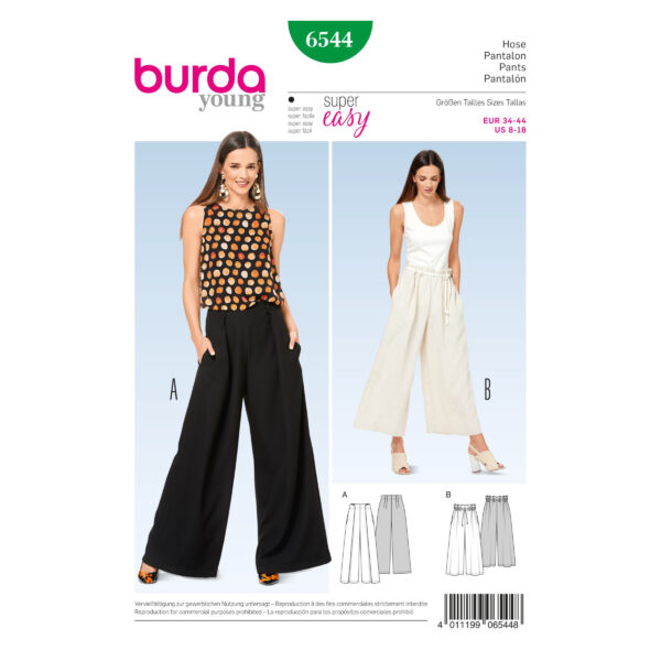Burda Style Schnittmuster - Hose - weite Hosen - Nr.6544