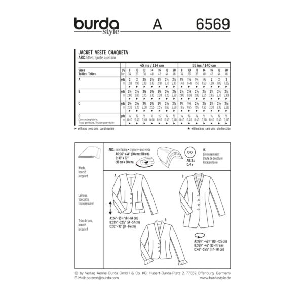 Burda Style Schnittmuster - Jacke - Nr.6569 – Bild 6