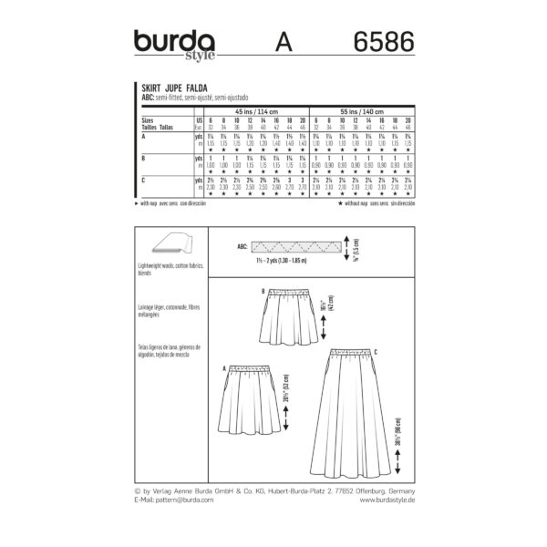 Burda Style Schnittmuster - Rock - von Mini bis Maxi - Nr. 6586 – Bild 6