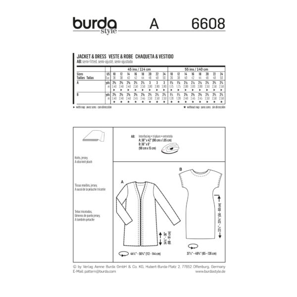 Burda Style Schnittmuster - Jacke + Kleid - Shirtkleid & Cardigan - Nr. 6608 – Bild 5