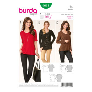 Burda Style Schnittmuster - Shirt - Shirts mit Runden + V-Ausschnitt - Nr. 6611