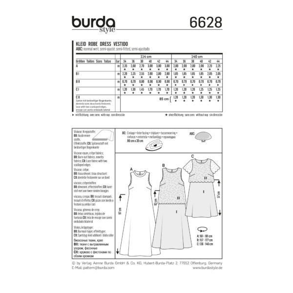 Burda Style Schnittmuster - Kleid - Sommerkleid - Spitzenüberteil - Nr. 6628 – Bild 5