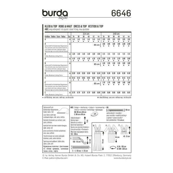 Burda Style Schnittmuster - Kleid - Abendkleider mit Spitzenoberteil - Nr. 6646 – Bild 5