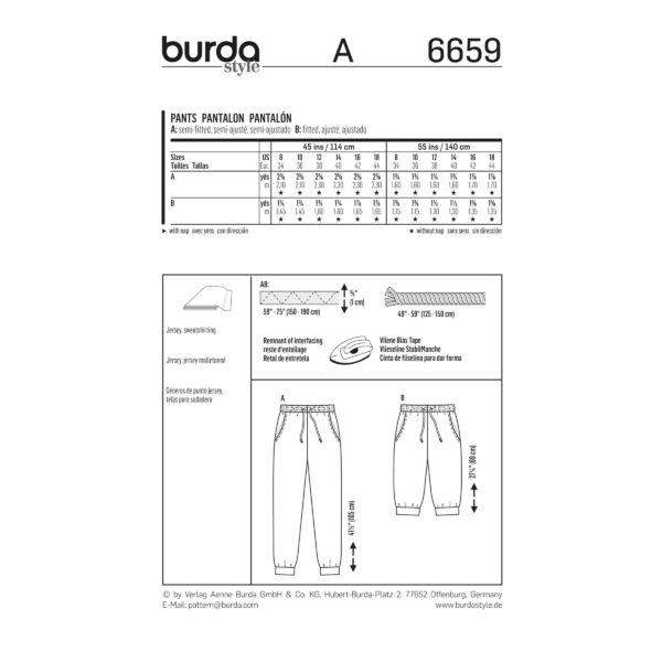 Burda Style Schnittmuster - Hose - Jogpants - Haushose - Nr. 6659 – Bild 5