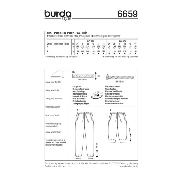 Burda Style Schnittmuster - Hose - Jogpants - Haushose - Nr. 6659 – Bild 4