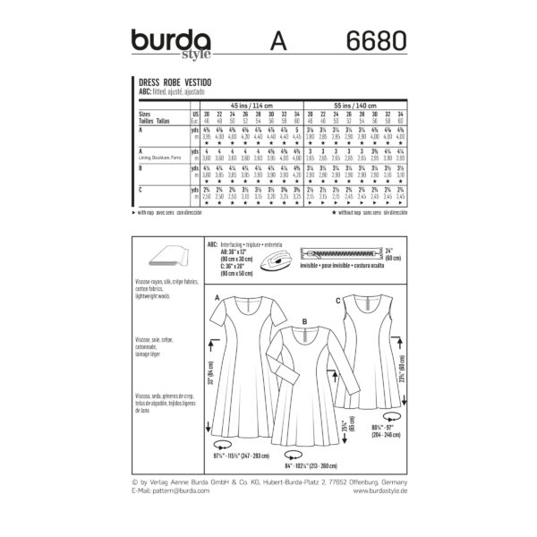 Burda Style Schnittmuster - Kleid - Sommerkleid & Langarmkleid - Nr. 6680 – Bild 6