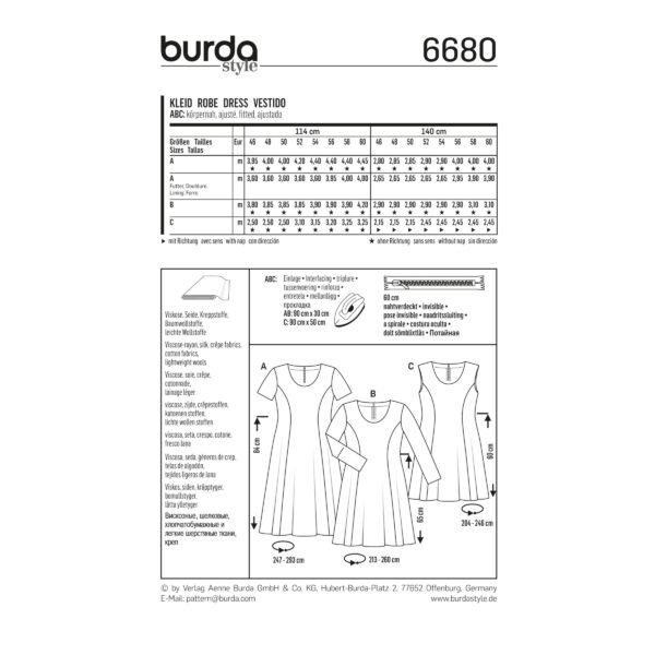 Burda Style Schnittmuster - Kleid - Sommerkleid & Langarmkleid - Nr. 6680 – Bild 5
