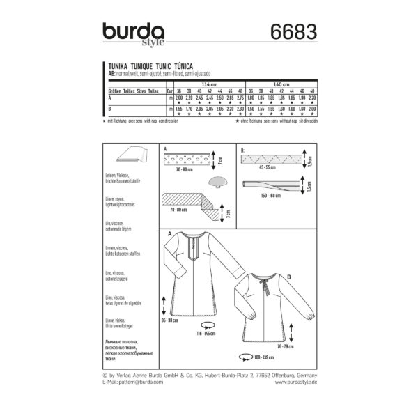 Burda Style Schnittmuster - Bluse - Tunika - Nr. 6683 – Bild 4
