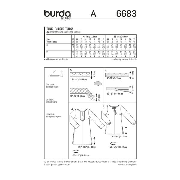 Burda Style Schnittmuster - Bluse - Tunika - Nr. 6683 – Bild 5
