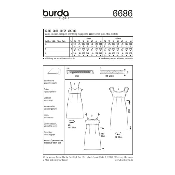 Burda Style Schnittmuster - Kleid - Trägerkleid & Carmenkleid - Nr. 6686 – Bild 5