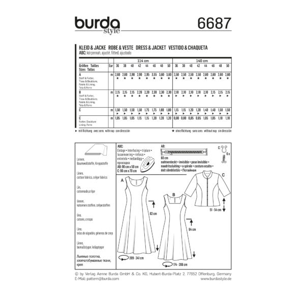 Burda Style Schnittmuster - Kleid - Kleid & Jacke - Nr. 6687 – Bild 5