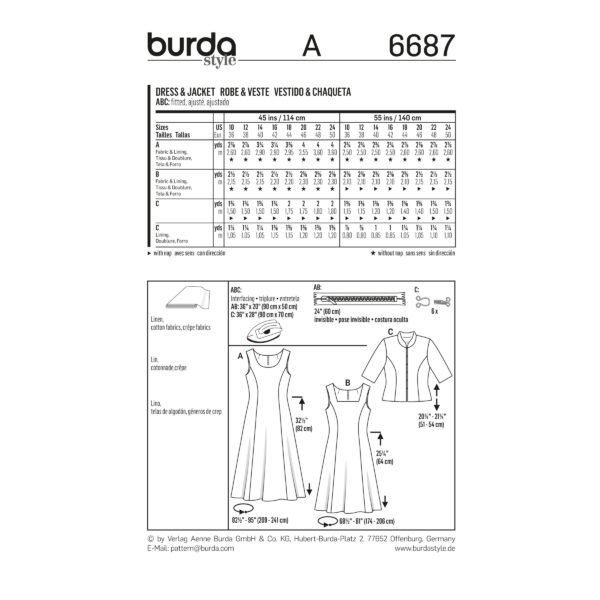 Burda Style Schnittmuster - Kleid - Kleid & Jacke - Nr. 6687 – Bild 6