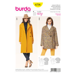 Burda Style Schnittmuster - Jacke & Mantel - Spatenkragen - Nr. 6736