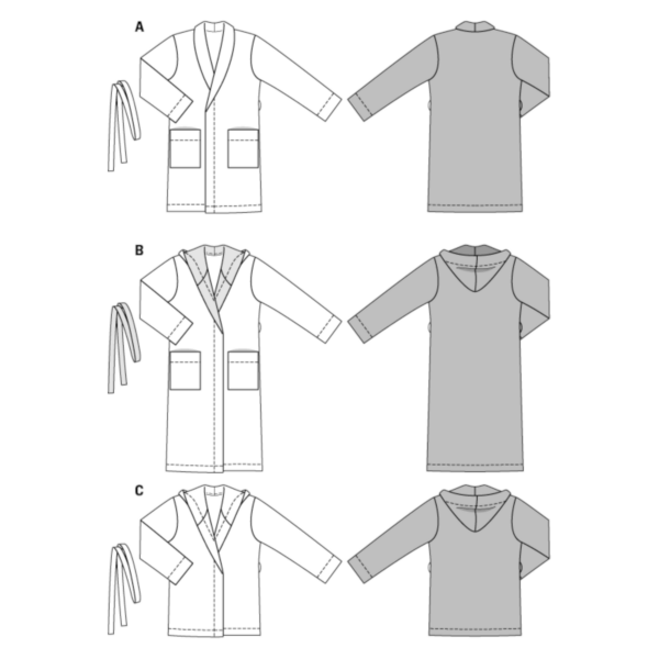 Burda Style Schnittmuster - Bademantel - Kapuze - Schalkragen - Nr. 6740 – Bild 7