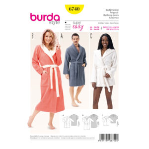 Burda Style Schnittmuster - Bademantel - Kapuze - Schalkragen - Nr. 6740