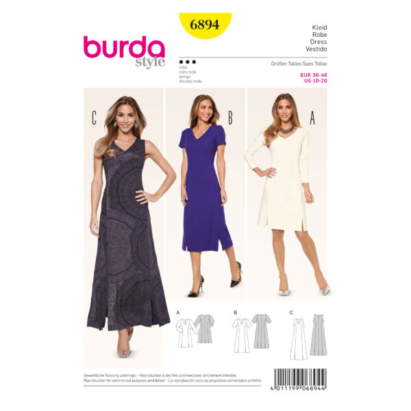 Burda Style Schnittmuster - Kleid / Robe - Nr.6894
