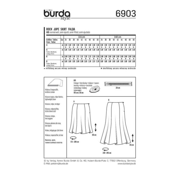 Burda Style Schnittmuster - Rock - Bahnenrock - Glockenrock - Nr. 6903 – Bild 4