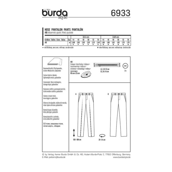 Burda Style Schnittmuster - Hose - schmale Hose - Pants - Nr. 6933 – Bild 4