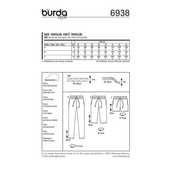 Burda Style-Schnittmuster - Hose, Bermuda - 6938 – Bild 7