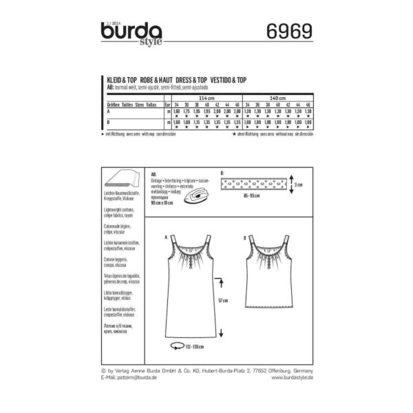 Burda Style Schnittmuster - Kleid - Top - Trägertop - Nr. 6969 – Bild 4