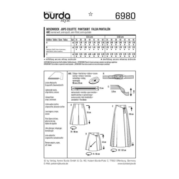Burda Style Schnittmuster - Hosenrock - Rock - Maxirock - Nr. 6980 – Bild 6
