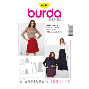 Burda Style Schnittmuster - Hosenrock - Rock - Maxirock - Nr. 6980