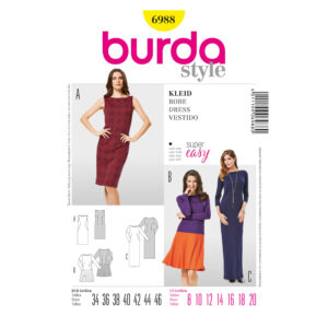 Burda Style Schnittmuster - Kleid - schmales Kleid - Abendkleid - Nr. 6988