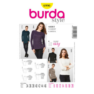 Burda Style Schnittmuster - Shirt, Raglanärmel, Rollkragen - Nr.6990